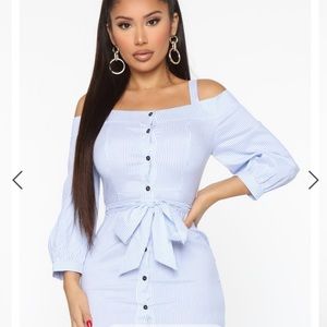 Striped light blue dress - New With Tags - NWT